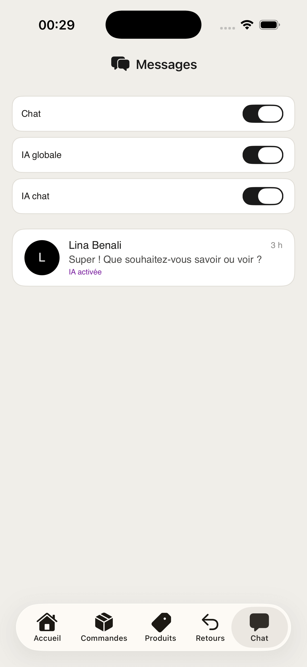 Chat & IA Magasin Pro